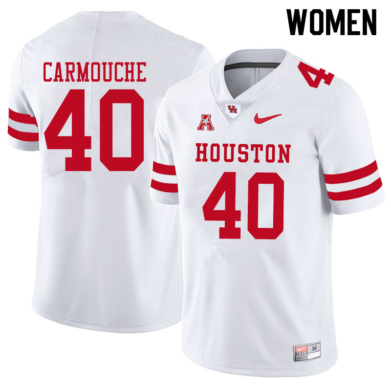 Women #40 Jordan Carmouche Houston Cougars College Football Jerseys Sale-White